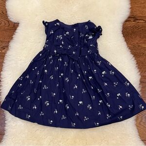 Janie & Jack navy blue floral flutter dress. Very cute fit. 6-12. EUC